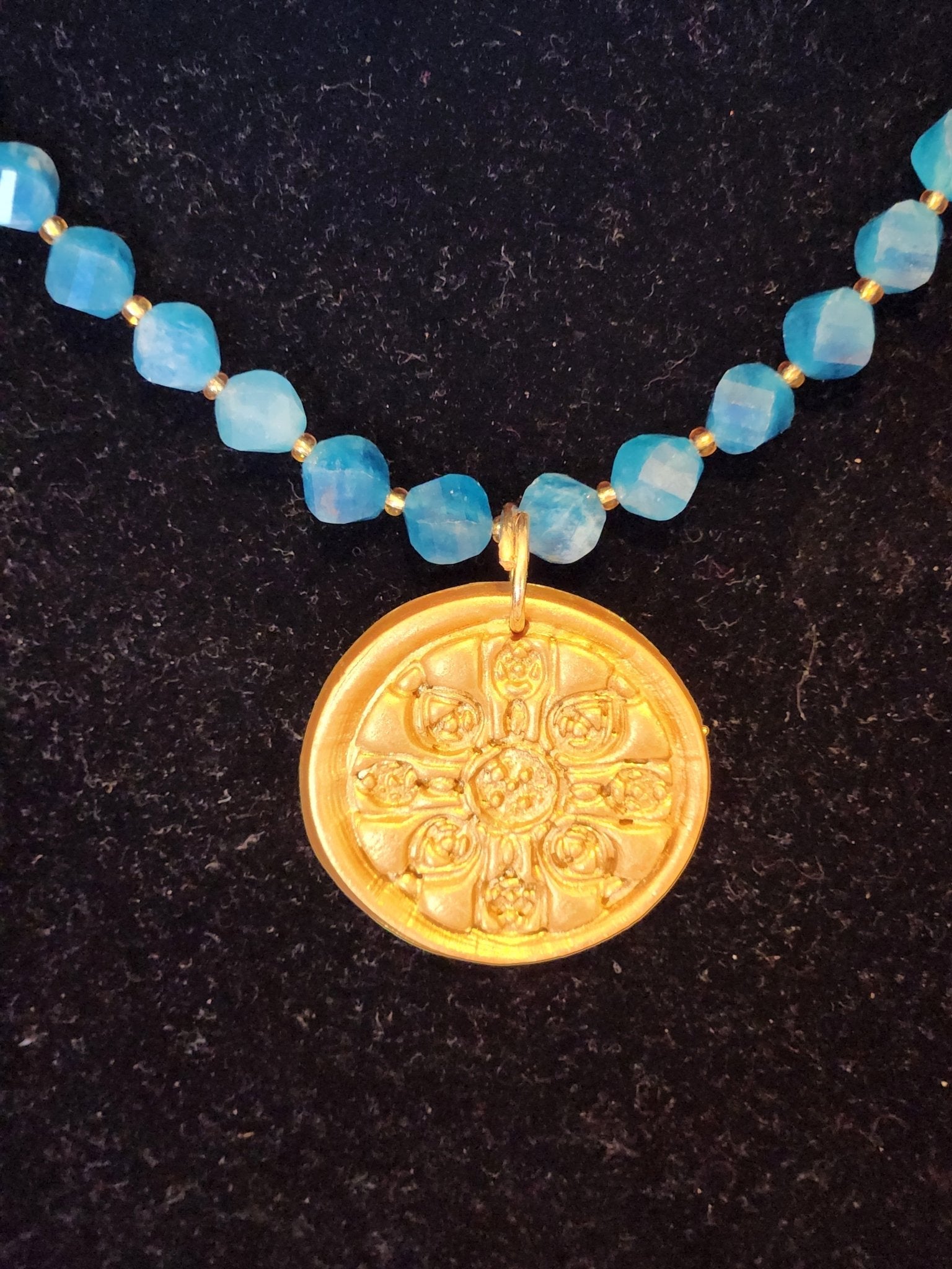 Blue Nugget with Round Medallion - Blissful Boutique