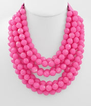 Faceted Marble Bead Necklace - Blissful Boutique