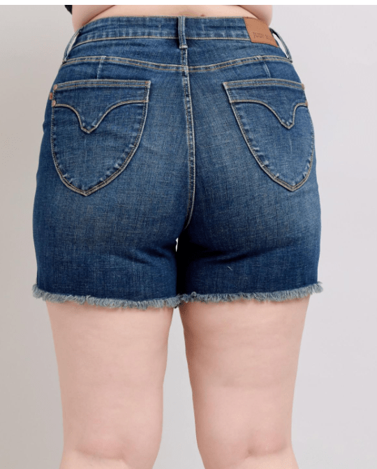 Judy Blue High Waist Tummy Control Fray Hem Shorts - Blissful Boutique