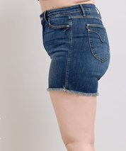 Judy Blue High Waist Tummy Control Fray Hem Shorts - Blissful Boutique