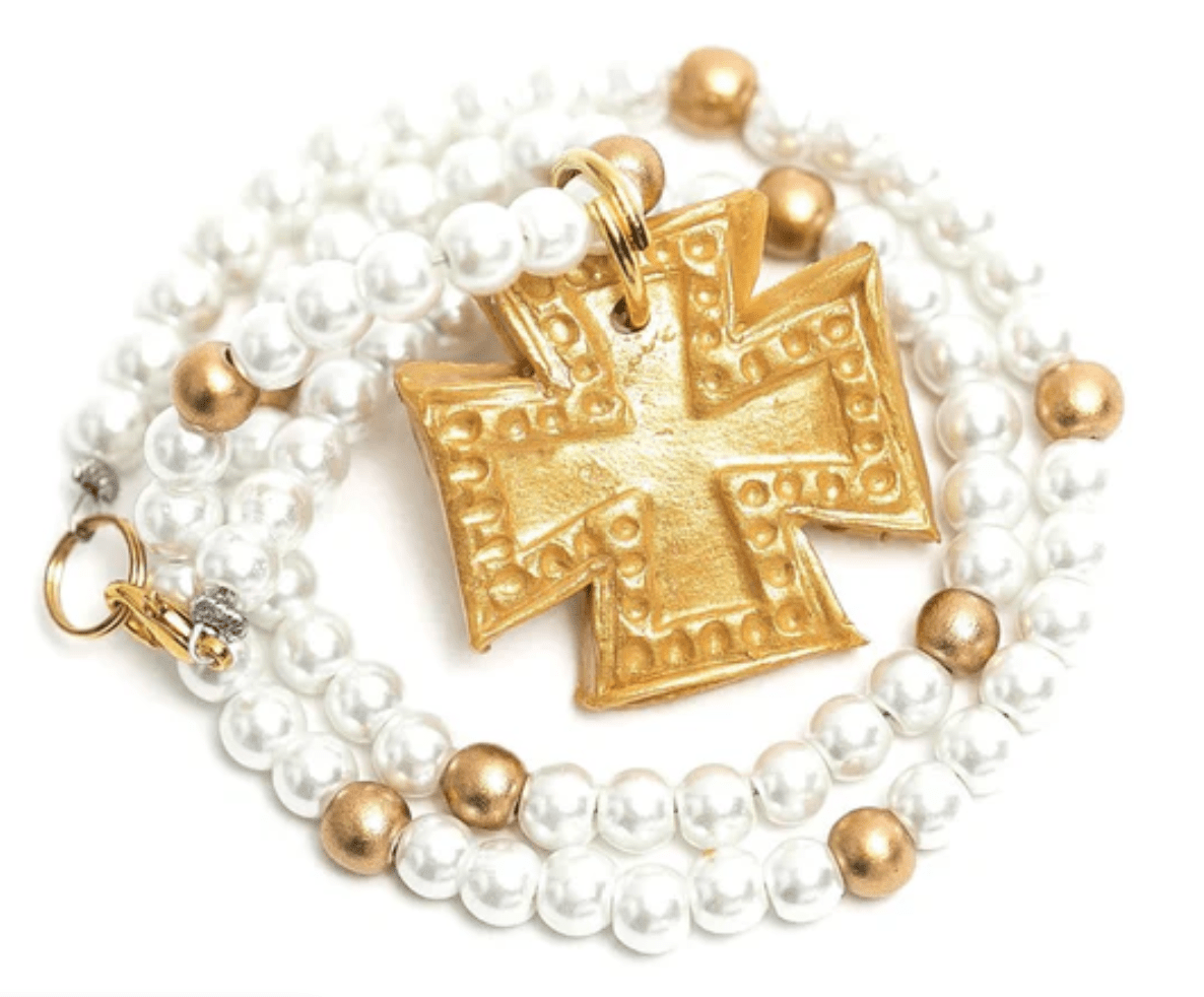 Pearls with Elizabeth Cross Necklace - Blissful Boutique