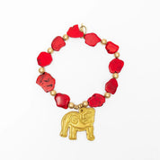 Red Nuggets with Bulldog Necklace - Blissful Boutique