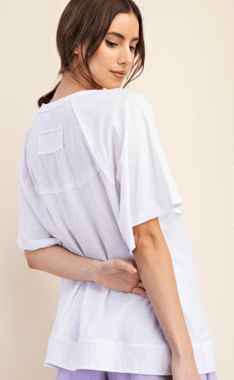 Slub Oversized SS Top - Blissful Boutique