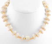 Stationed Wood Disk Necklace - Blissful Boutique