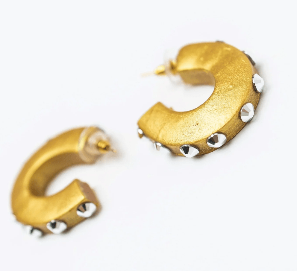 Studded Hoops - Blissful Boutique