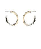 Twotone Textured & Twisted Hoops - Blissful Boutique