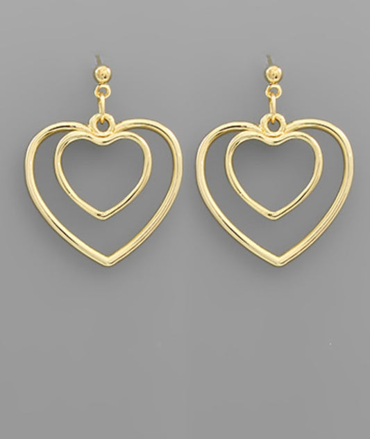 2 Heart Dangle Earrings - Blissful Boutique