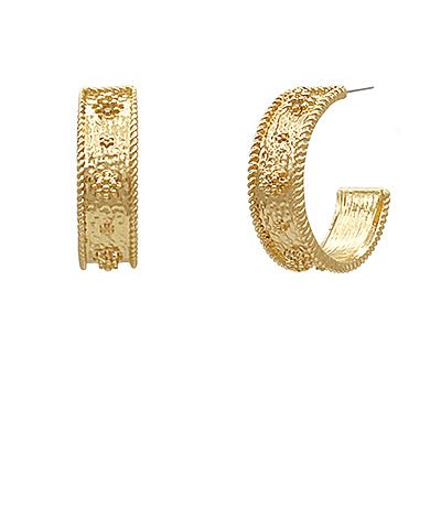 30mm Textured Hoops - Blissful Boutique