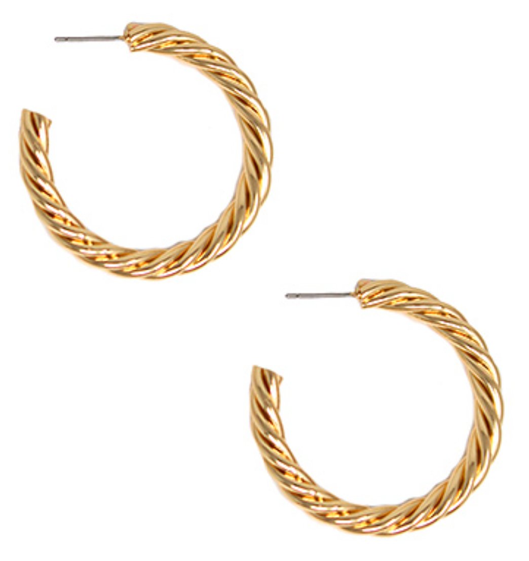 40mm Rope Gold Hoops - Blissful Boutique