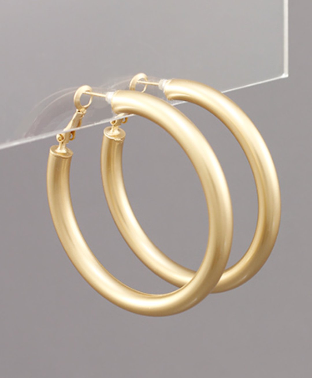 48mm Matte Gold Tube Hoops - Blissful Boutique