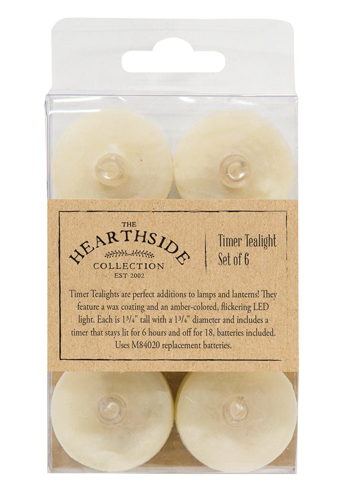 6 Pack Ivory Timer Tea Lights - Blissful Boutique