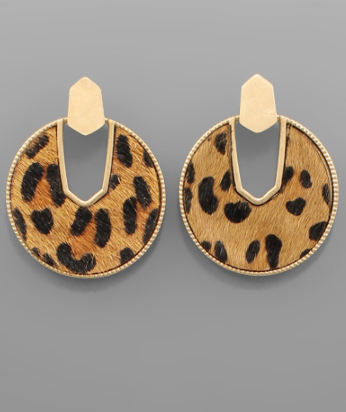 Animal Print Disc Earrings - Blissful Boutique