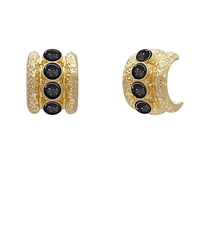 Antique Bold Cat's Eye Hoops - Blissful Boutique