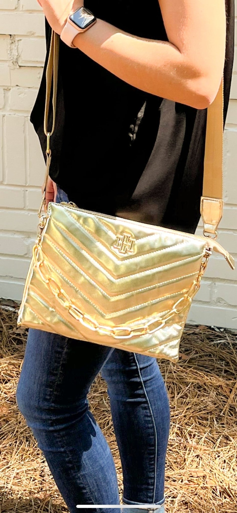 Ariana Crossbody Shimmer Gold - Blissful Boutique