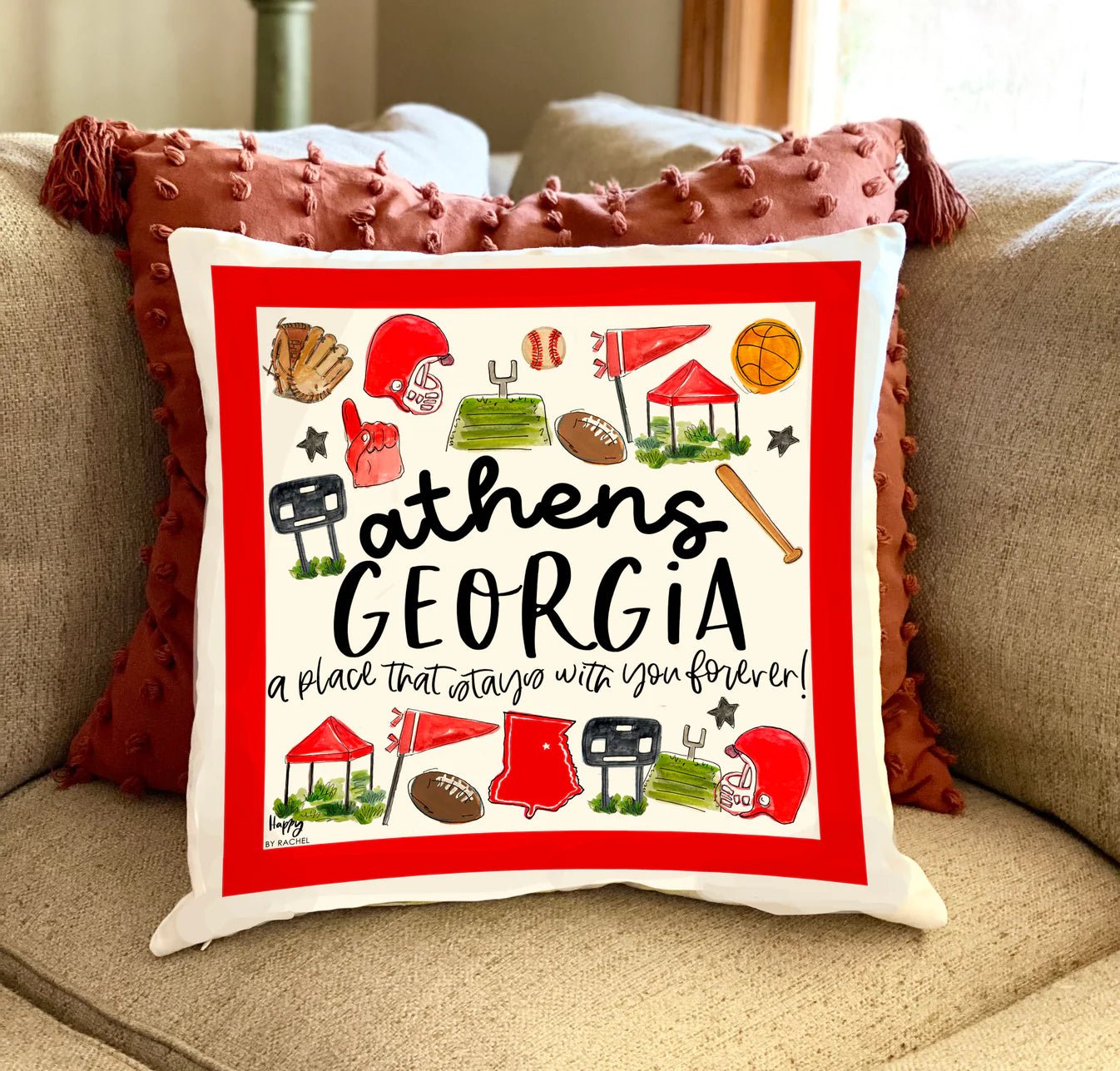 Athens, GA Multi - Sport Double Sided Pillow - Blissful Boutique