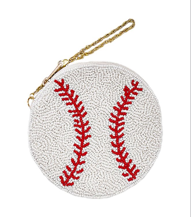 Beaded Baseball Coin Pouch - Blissful Boutique