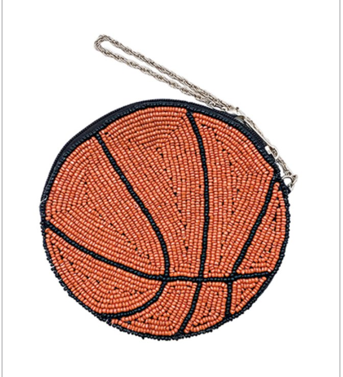 Beaded Basketball Coin Pouch - Blissful Boutique