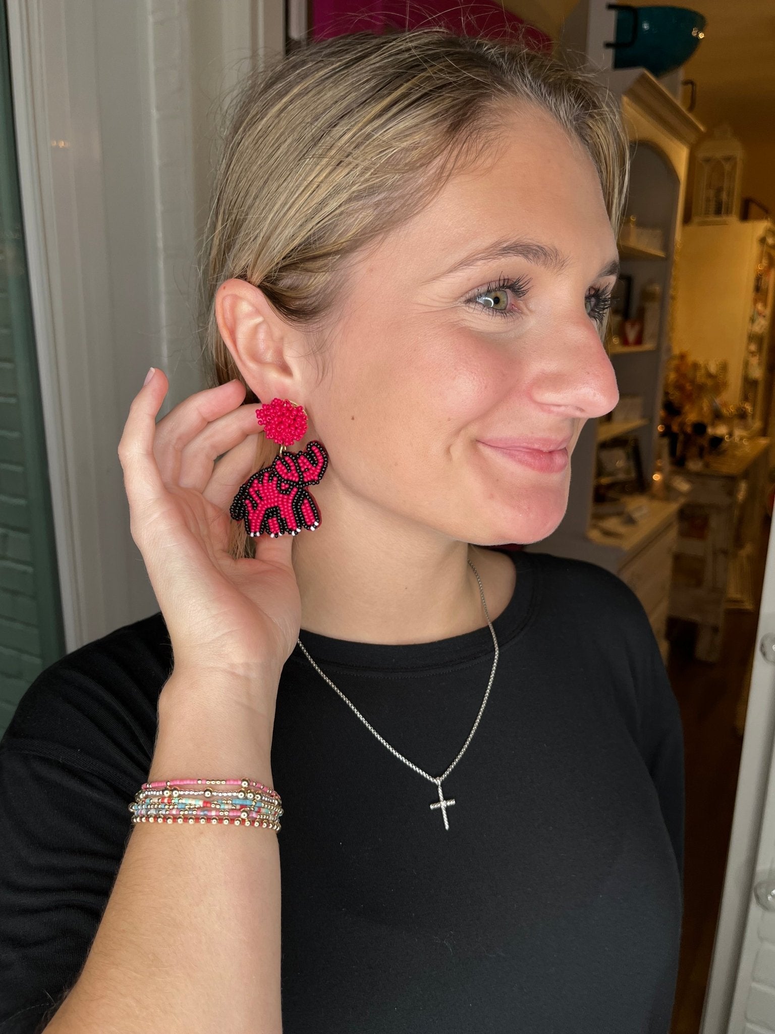 Beaded Elephant Earrings - Blissful Boutique