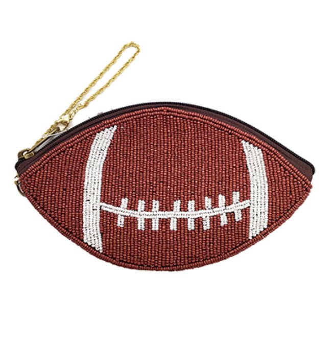 Beaded Football Coin Pouch - Blissful Boutique