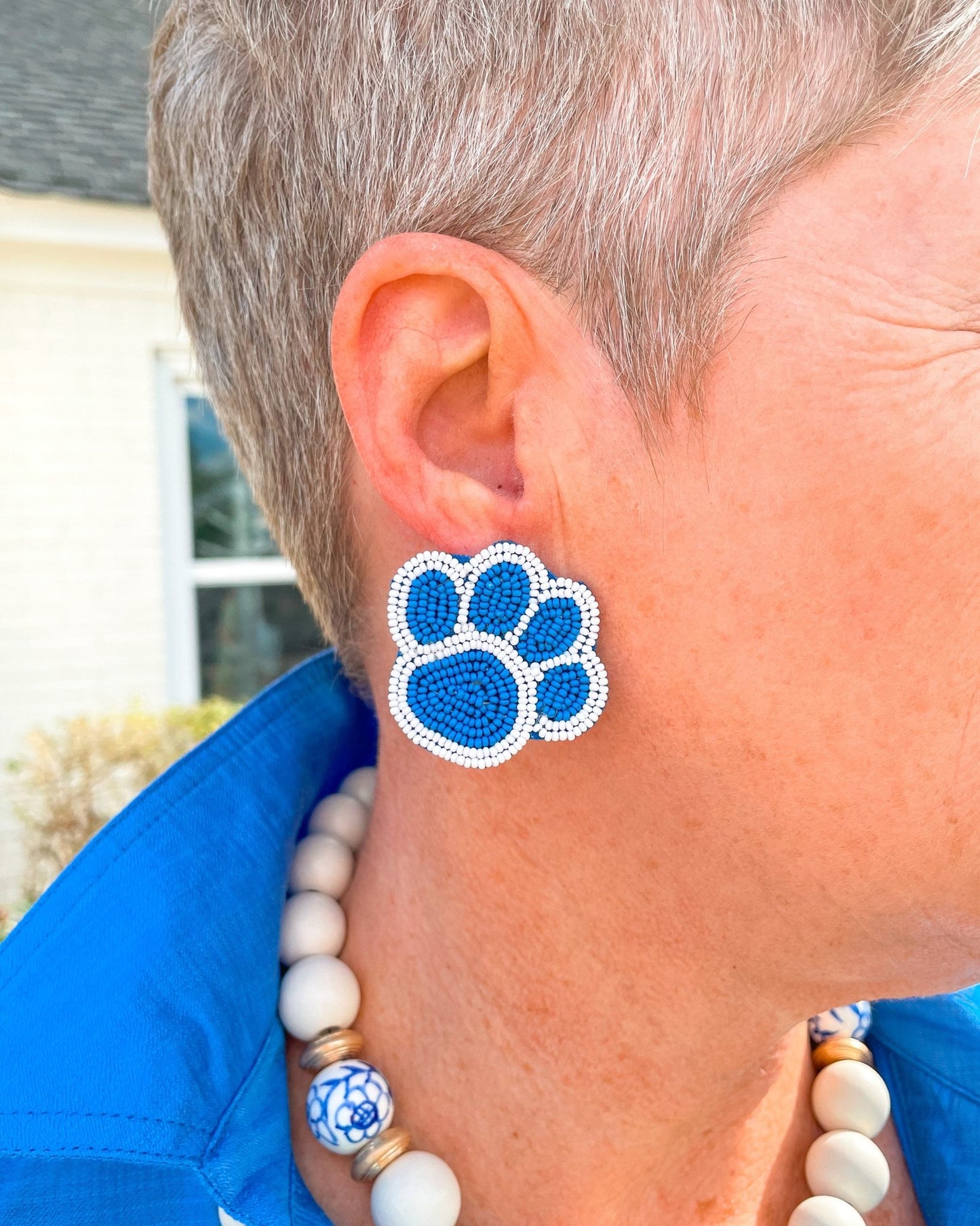 Beaded Paw Earrings - Blissful Boutique