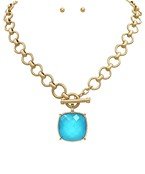Big Stone Pendant Necklace - Blissful Boutique
