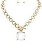Big Stone Pendant Necklace - Blissful Boutique
