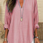 Blouse Linen Long Sleeve Casual V Neck Top (Multiple Colors) - Blissful Boutique