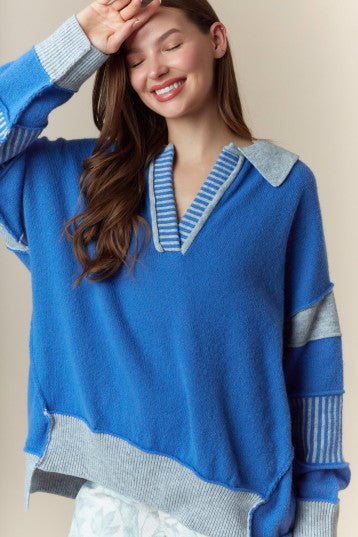 Blue Horizon Pullover - Blissful Boutique
