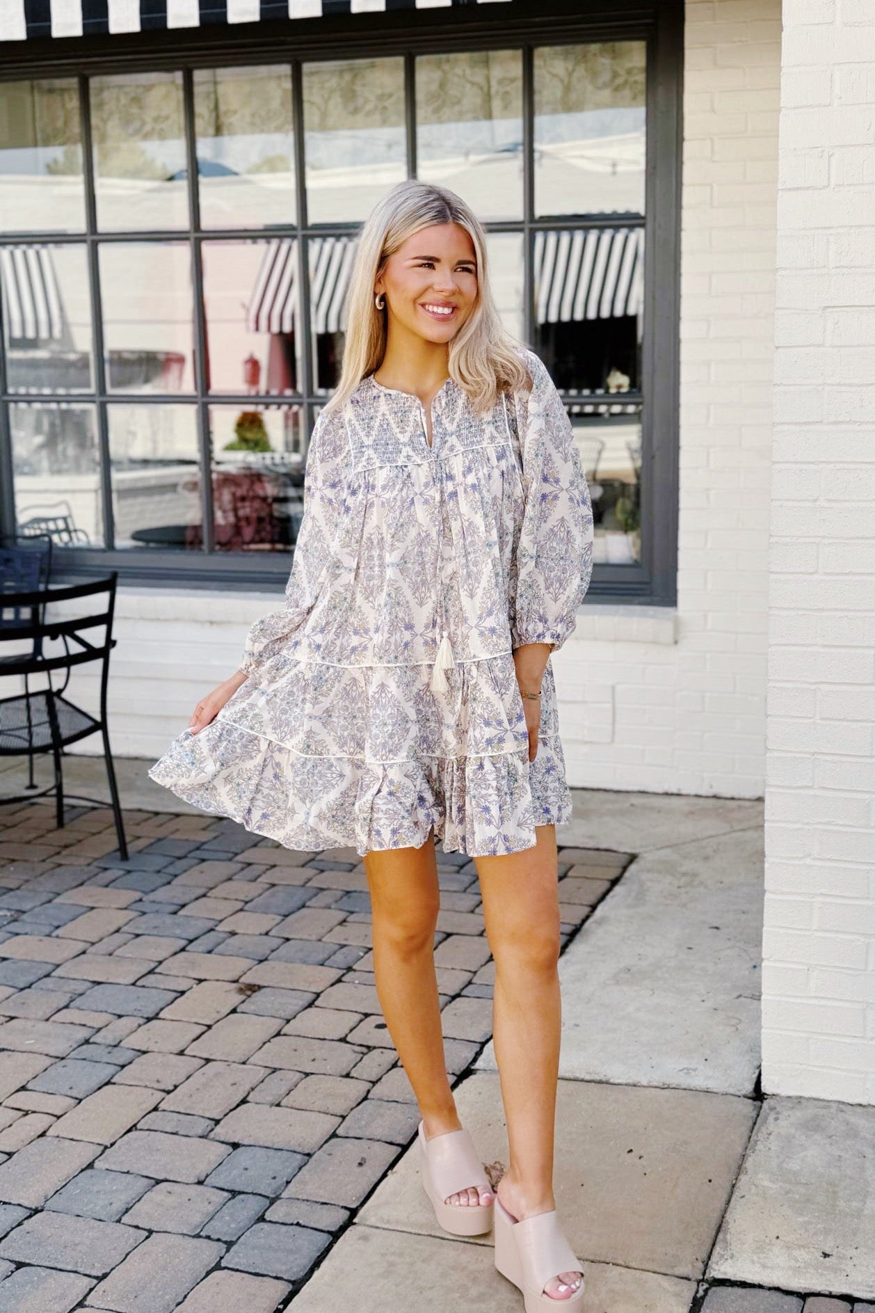 Boho Floral Tier Short Dress - Blissful Boutique