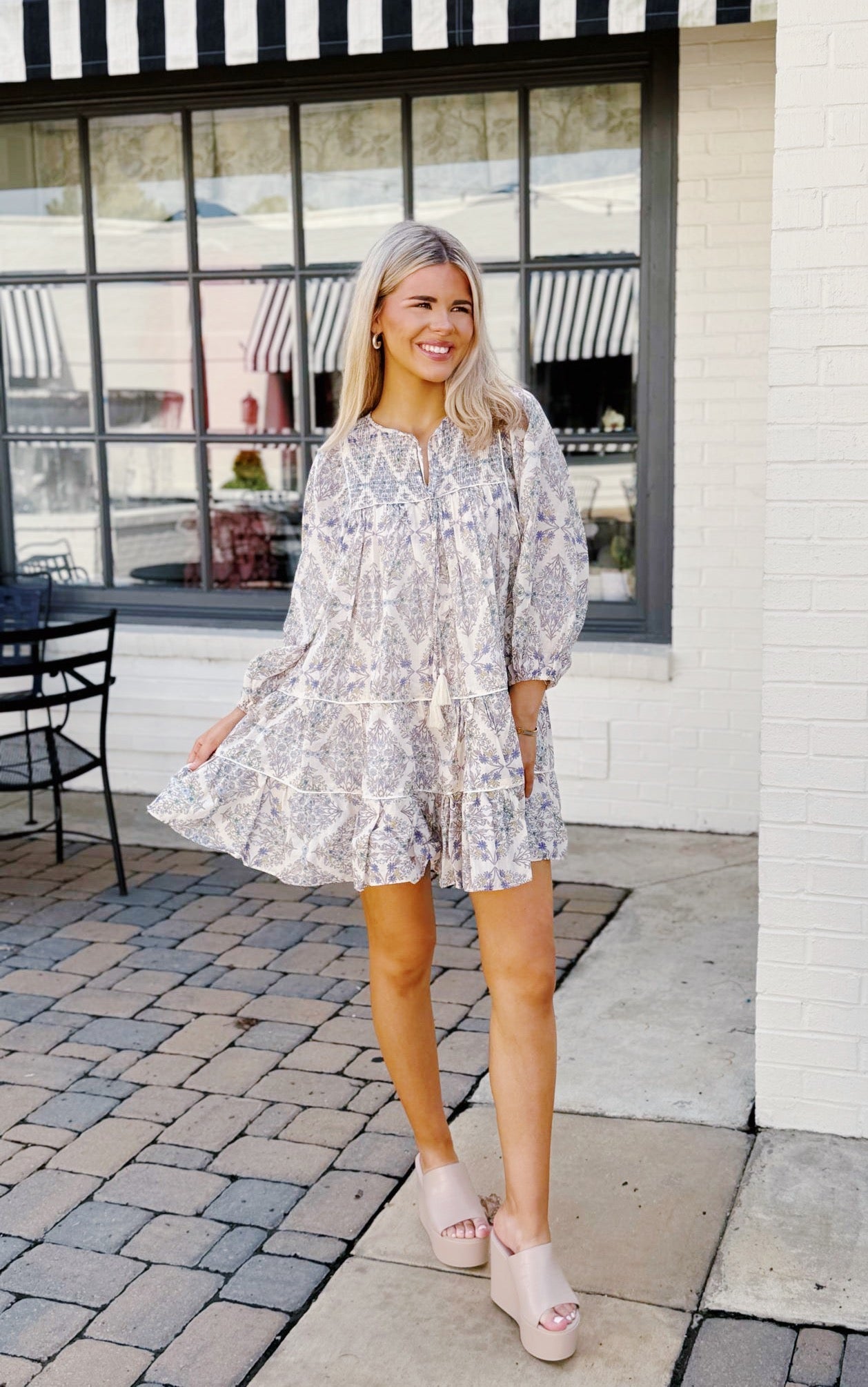 Boho Floral Tier Short Dress - Blissful Boutique