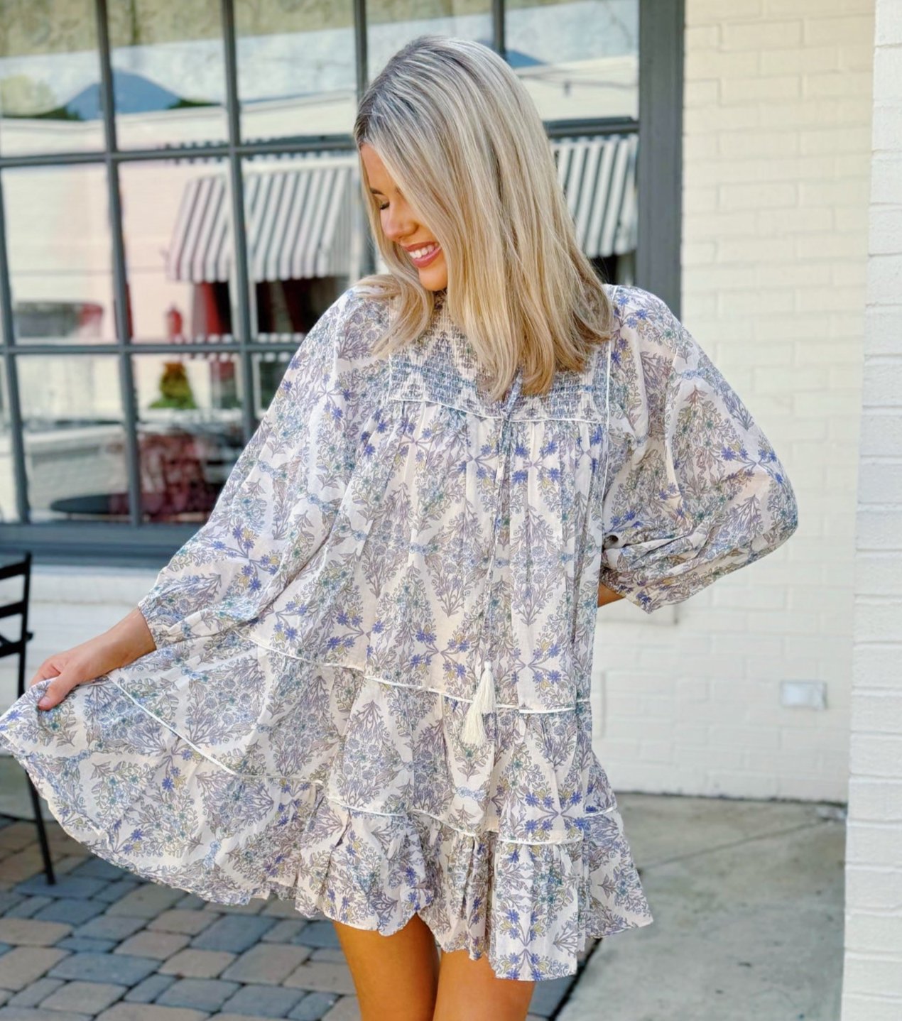 Boho Floral Tier Short Dress - Blissful Boutique