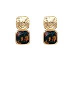 Bold Faceted Stone Square Earrings - Blissful Boutique