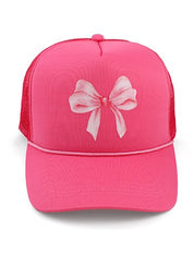 Bow Print Trucker Hat - Blissful Boutique