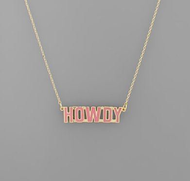 Brass Howdy Letter Necklace - Blissful Boutique