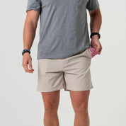 Burlebo Everyday Short - Light Khaki - American Flag Pocket - Blissful Boutique