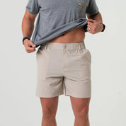 Burlebo Everyday Short - Light Khaki - American Flag Pocket - Blissful Boutique