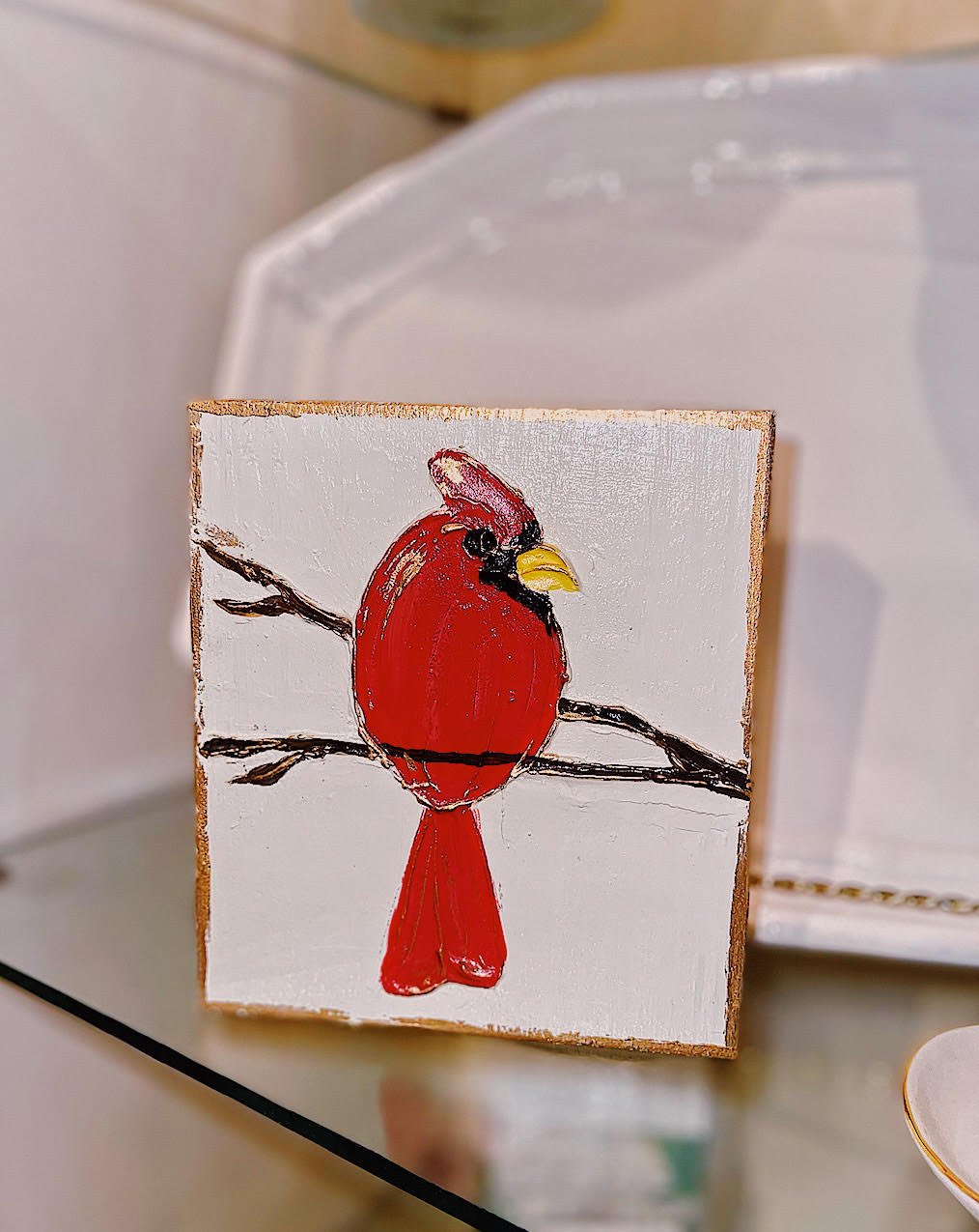 Cardinal Red Bird Block - Blissful Boutique