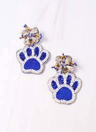 White Sequin Paw Earrings - Blissful Boutique