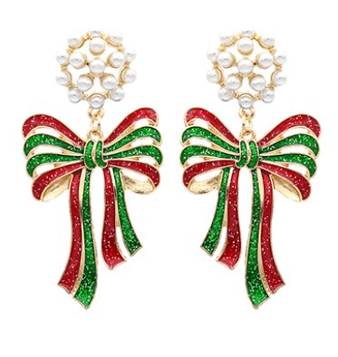 Christmas Box Epoxy Glitter Earrings - Blissful Boutique