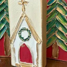 Christmas Hand - Painted Textured Block - Blissful Boutique