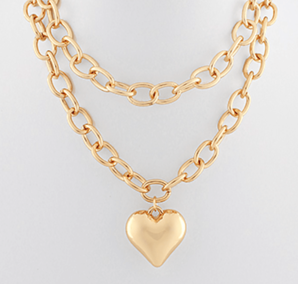 Chunky Chain with heart - Blissful Boutique