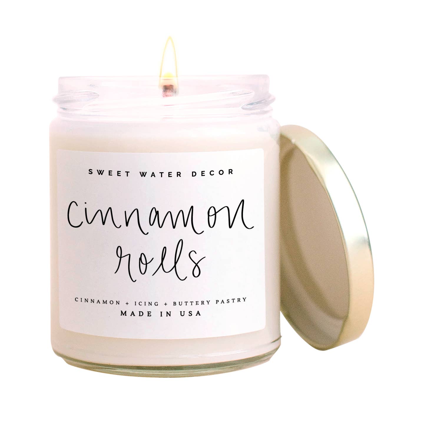 Cinnamon Rolls Soy Candle - Clear Jar - 9 oz - Blissful Boutique