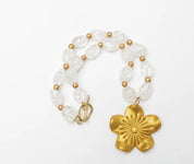 Clear Quartz Nuggets with Gardenia Blossom - Blissful Boutique