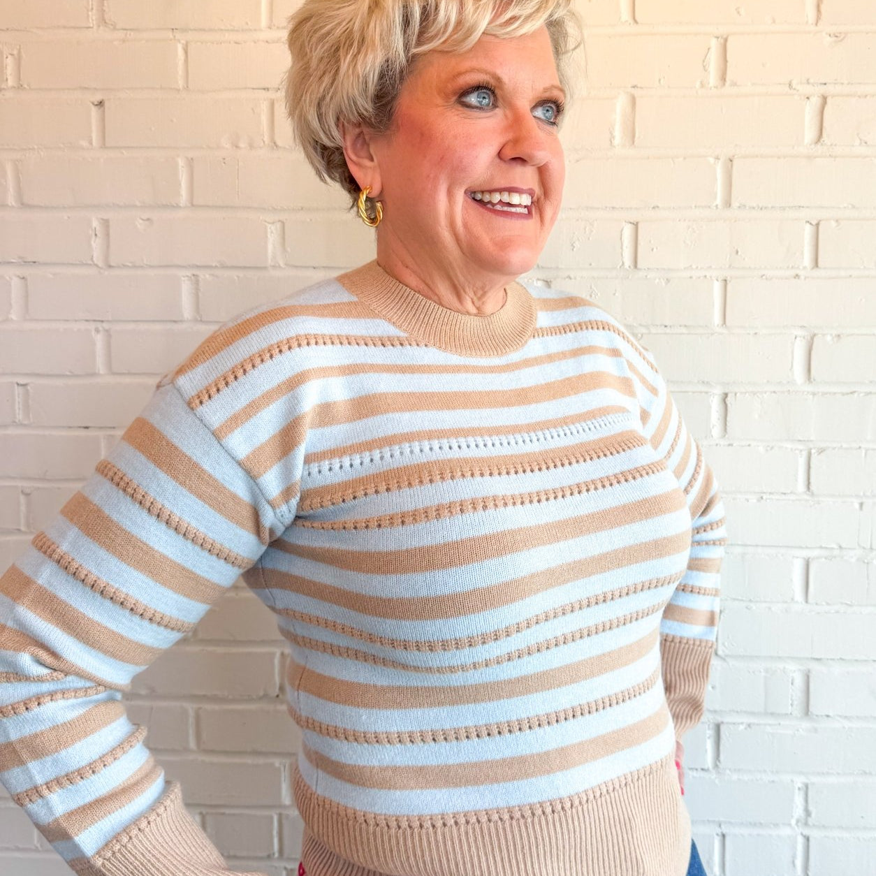 Coastal Stripe Knit sweater - Blissful Boutique