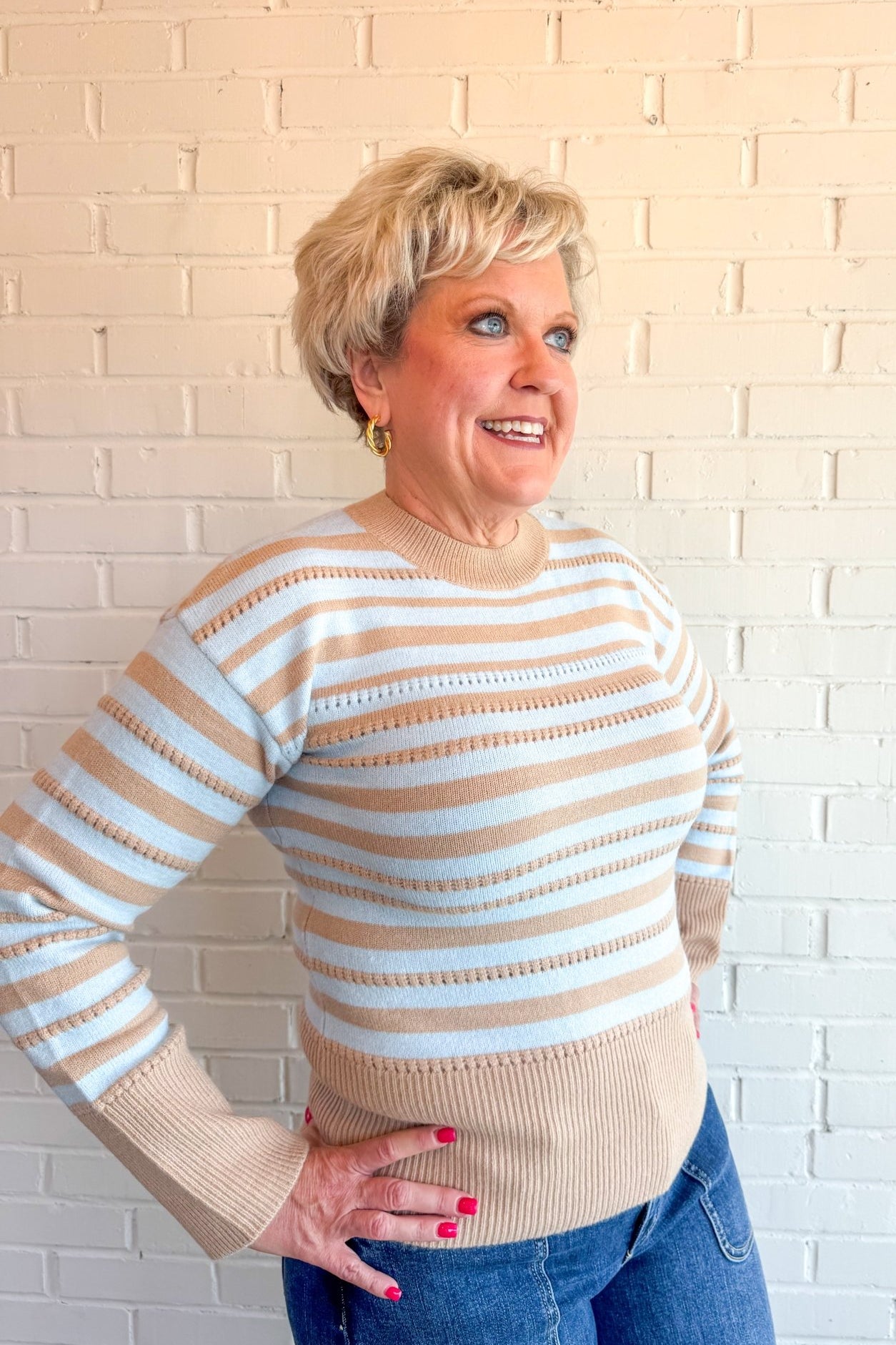 Coastal Stripe Knit sweater - Blissful Boutique