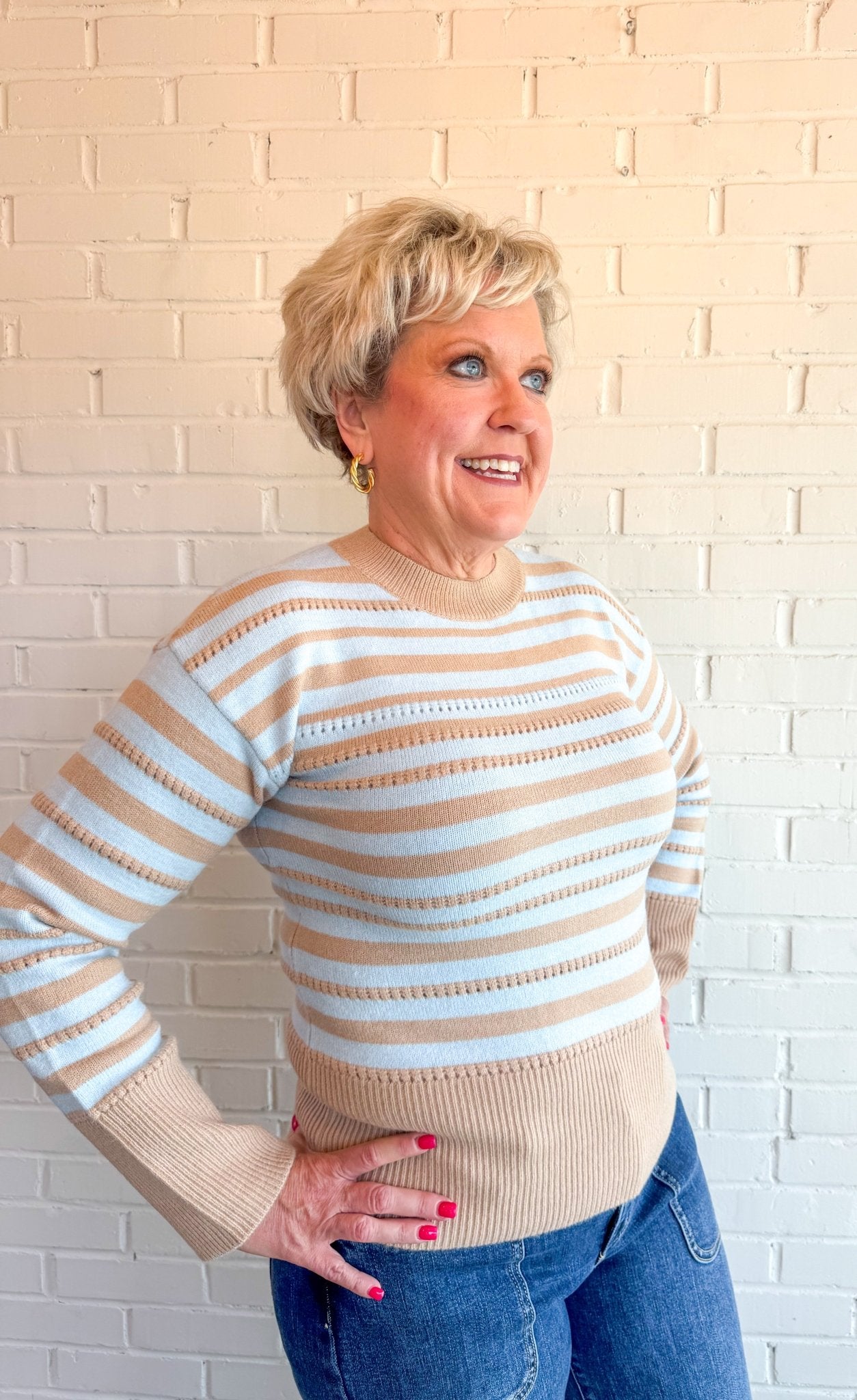 Coastal Stripe Knit sweater - Blissful Boutique