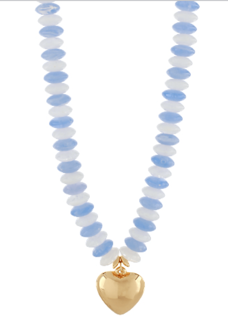 Color Wide Beaded Puffy Heart Necklace - Blissful Boutique