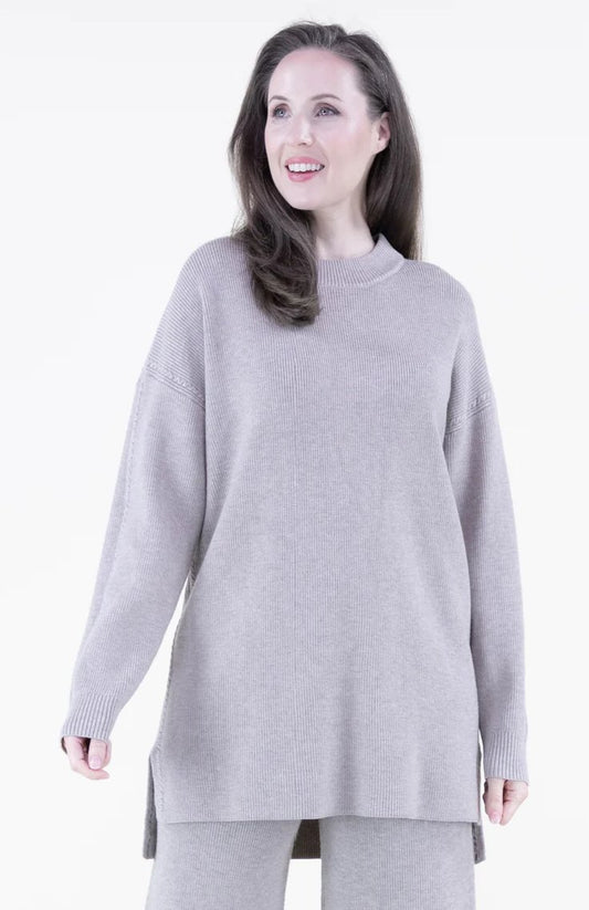 Crew Neck Hi - Low Sweater - Blissful Boutique