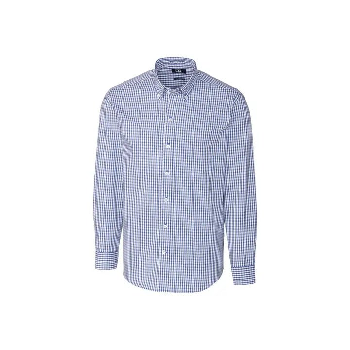Cutter & Buck Easy Care Stretch Gingham Long Sleeve Dress Shirt - Blissful Boutique