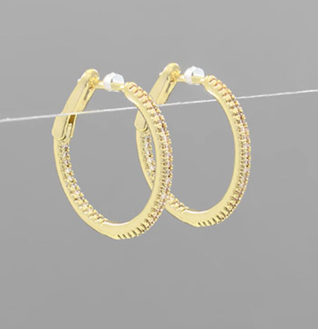 CZ Deco Hoops - Blissful Boutique